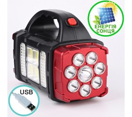 Фонарь, пауэр-банк, на солнечной батарее + зарядка USB, HB-1678