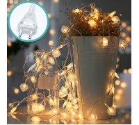 Гірлянда "Серденька", 50led, 5 м, 8 режимів, теплий білий, від мережі