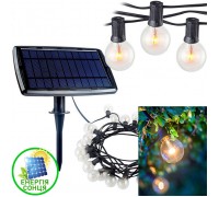 Світлодіодна ретро-гірлянда LED-G40-1, на сонячній батареї, 12 ламп, 4,2м.