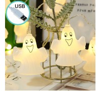 Светодиодная гирлянда "Привидение - Каспер", 10 ламп, 1,5 м., usb