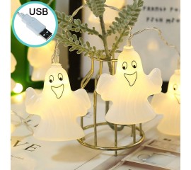 Светодиодная гирлянда "Привидение - Каспер", 10 ламп, 1,5 м., usb