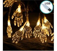 Гірлянда на Хелловін "Пензель скелета", 3 м. 20 led, теплий білий, usb