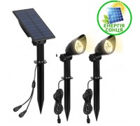 2 спліт-прожектора на сонячній батареї 6LED, теплий білий