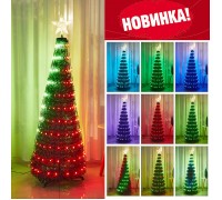 Ялинка з розумною гірляндою RGB, 18 режимів, пульт ДК