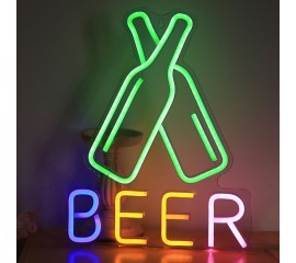 Світлодіодний декор "BEER" кольоровий, 40х31 см