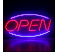 Світлодіодний декор "Неонова вивіска - OPEN", 22х45 см. 