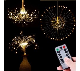 Подвесной LED декор "Мерцающие лучи" 120 л, 60 линий, USB, теплый-белый