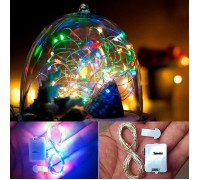 Светодиодная нить, 3 режима, 10 led, 1 м, цветная