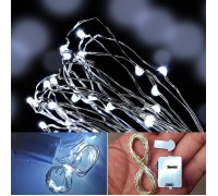 Светодиодная нить, 3 режима, 10 led, 1 м, холодный белый