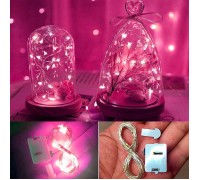 Светодиодная нить, 3 режима, 10 led, 1 м, розовый