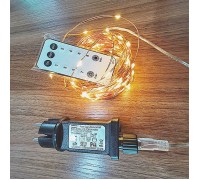 Світлодіодна нитка з блоком живлення - 31V, 500 led, 50 м, з пультом ДК, теплий білий