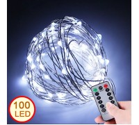 LED нитка з пультом д / к - 10 м 100 ламп, білий, USB