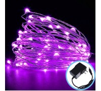 Світлодіодна нитка з блоком живлення, 100 led, 10 м фіолет