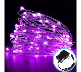 Світлодіодна нитка з блоком живлення, 100 led, 10 м фіолет