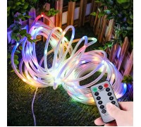 LED нить в ПВХ трубке с пультом ДУ, 100 л. 12 м. USB, 8 режимов, цветная