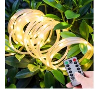 LED нить в ПВХ трубке с пультом ДУ, 100 л. 12 м. USB, 8 режимов, теплый белый