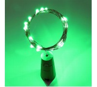 Світлодіодна нитка з пробкою, 20 led, з батарейками, зелений