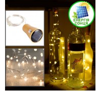 Светодиодная нить "Пробка" на солнечной батарее, 10 led, 1 м, теплый белый