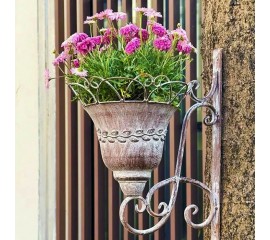 Винтажное состаренное настенное кашпо