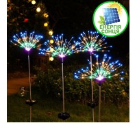 Газонный светильник "Фейерверк" на солнечной батарее,  8 режимов, 150 led, цветной