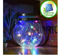 Банка на солнечной батарее, с LED нитью 30LED, цветная