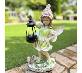 Садова фігурка "Фея з ліхтариком", на сонячній батареї, 42 см, 717089