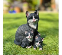 Фигурка "Реалистиная кошка с котятами", черные