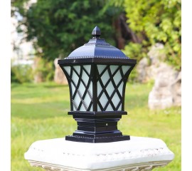 Вуличний ретро ліхтар для саду, тераси, парапету, Е27, 220V, 38 см, чорний, 880422-40