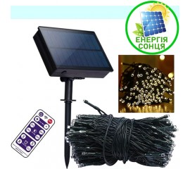 Солнечная гирлянда "Стринг" с пультом ДУ, 200led, 20 метров, теплый белый