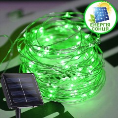 Солнечная светодиодная нить "Роса", 200 led, 20 м, зеленый