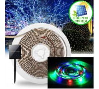Світлодіодна стрічка на сонячній батареї, 3 м, 90led, 7 режимів, кольорова 