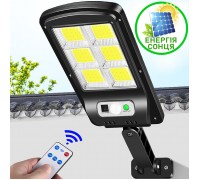 Світлодіодний ліхтар 120LED, на сонячній батареї, датчик руху, пульт ДК, 3 режими 