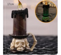 Свічка RGB одинарна з черепом коричнева 17 см