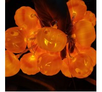 Світлодіодна гірлянда "Гарбузи Хелловін", 1,5 м. 10 led, теплий білий, на батарейках