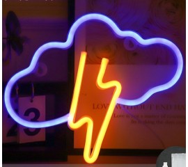 Настінний LED декор "Блискавка кольорова", батарейки/USB
