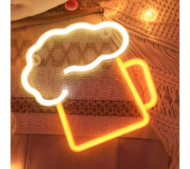 Настінний LED декор "Келих пива", батарейки/USB