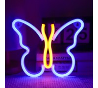 Настенный светодиодный ночник "Бабочка синяя", usb / батарейки