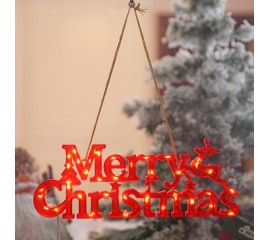 Декорация с подсветкой "Merry Christmas" красная