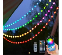 Розумна світлодіодна гірлянда з кульками RGB, 100 ламп, 10 м, пульт Д/К, Bluetooth, USB, може працювати від пауер банку