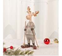 Фигурка "Олень на лыжах" 22 см