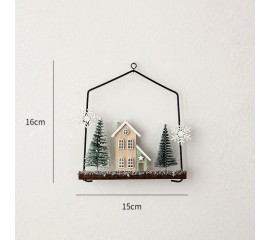 Украшение "Домики, елочки" 16 см