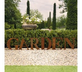 Іржаві літери GARDEN для декору