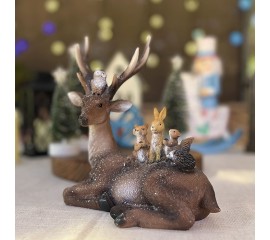 Фигурка "Олень со зверятами" 23 см