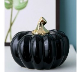Керамічний гарбуз чорний 9 см