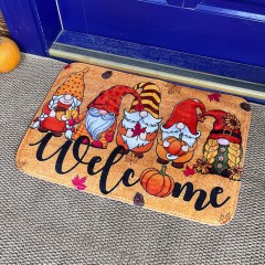 Ворсовый коврик для прихожей Welcome с гномами, 40×60 см