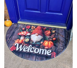 Ворсовый коврик для прихожей Welcome с гномом, 60×90 см