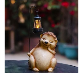 Садовая фигура "Ежик с фонариком" 26 см, на солнечной батарее, 741726