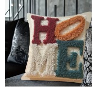 Декоративная наволочка с принтом "HOME", 45х45 см