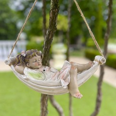 Садовая фигурка "Девочка на гамаке" 14х28 см, 719052-1