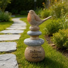 Фигурка "Птичка на камнях - Welcome to my Garden"